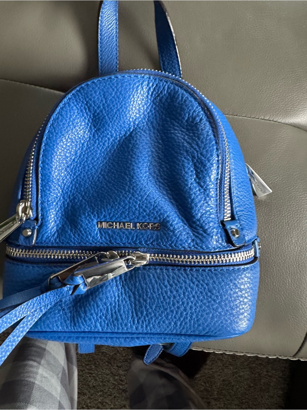 Michael Kors Royal Blue Pebbled Leather Mini Backpack